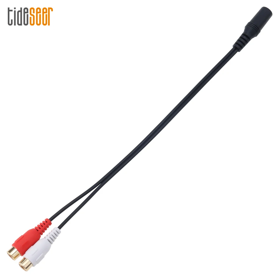 27cm 3 5mm Stereo Audio Female Jack to Double Lotus 2 RCA Female Sockte 3 5 to RCA Y Splitter Adapter Cable for Headphone 500pcs