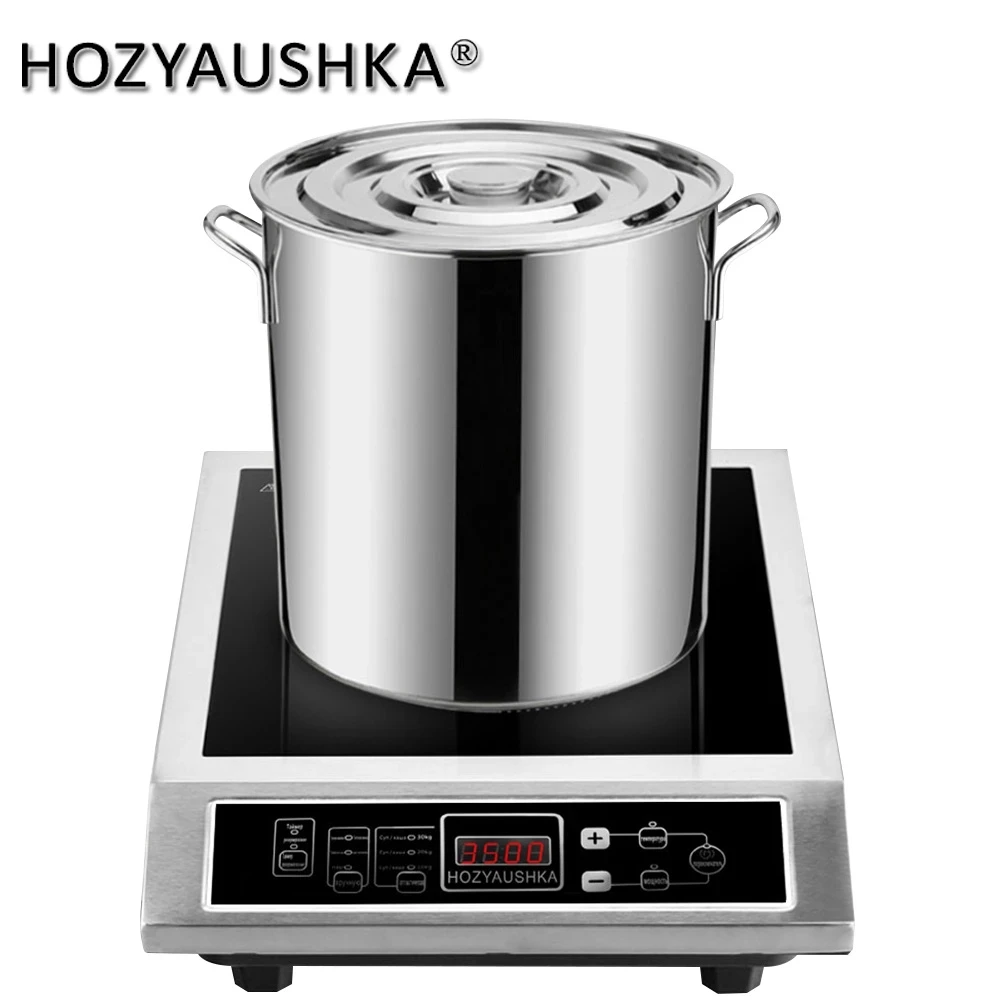 Induction cooker 3500W household high-power commercial flat desktop button stainless steel soup and stir-fry HOZYAUSHKA