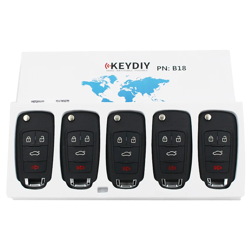 KEYECU 5 шт./лот, KEYDIY серии B B18 универсальный пульт дистанционного управления Управление ключ-3+ 1/4 кнопками-для KD900 KD900+ URG200 KD-X2 мини KD