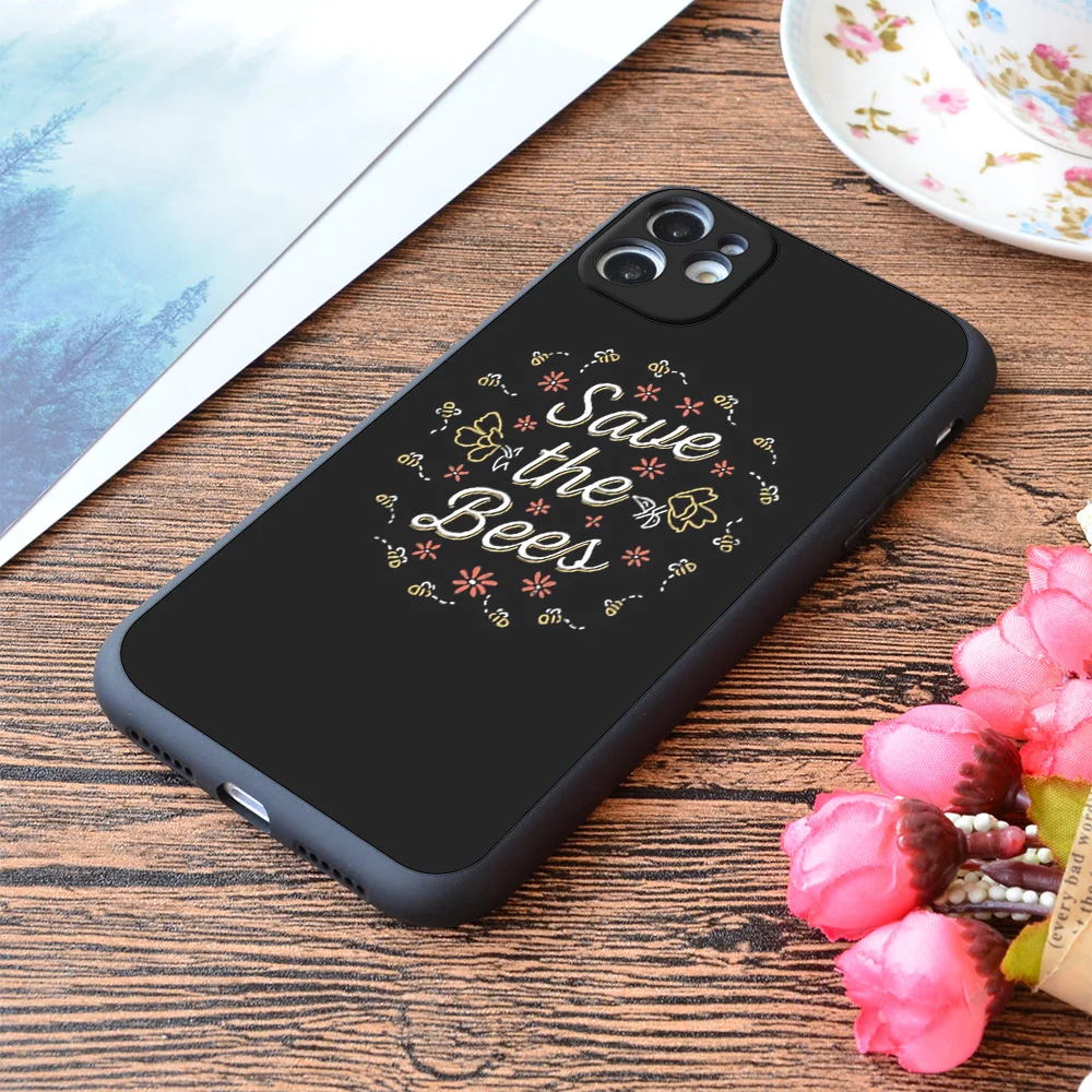 

For iPhone Save The Bees Print Soft Matt Apple iPhone Case