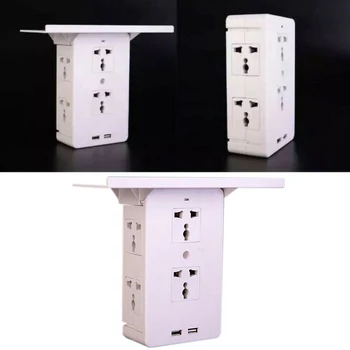 

Switch Socket Rack US Standard Multi-function Bathroom AC Power Outlet Shelf With USB Storage Holder