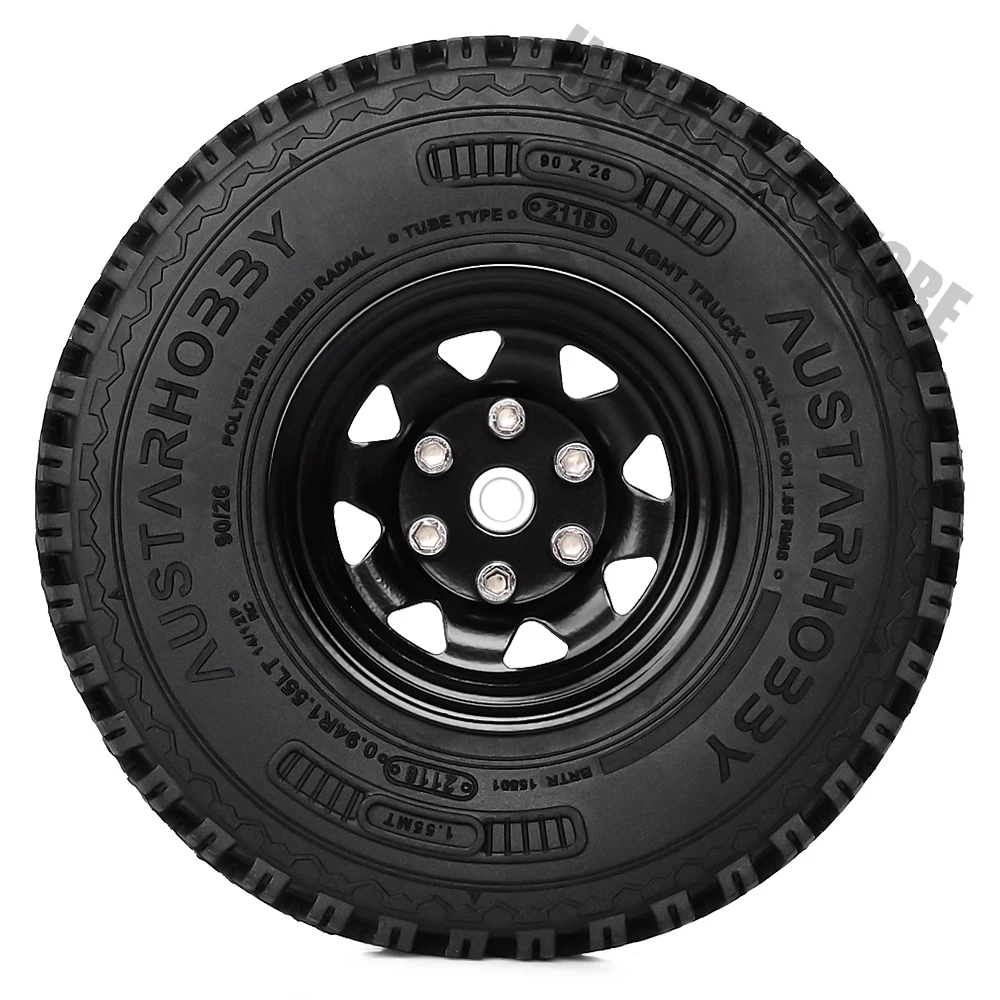 4 шт. 1,5" алюминиевые колеса BEADLOCK Обода и резиновые шины 1,55 дюймов шины для RC Гусеничный осевой 90069 D90 TF2 Tamiya CC01 LC70 MST