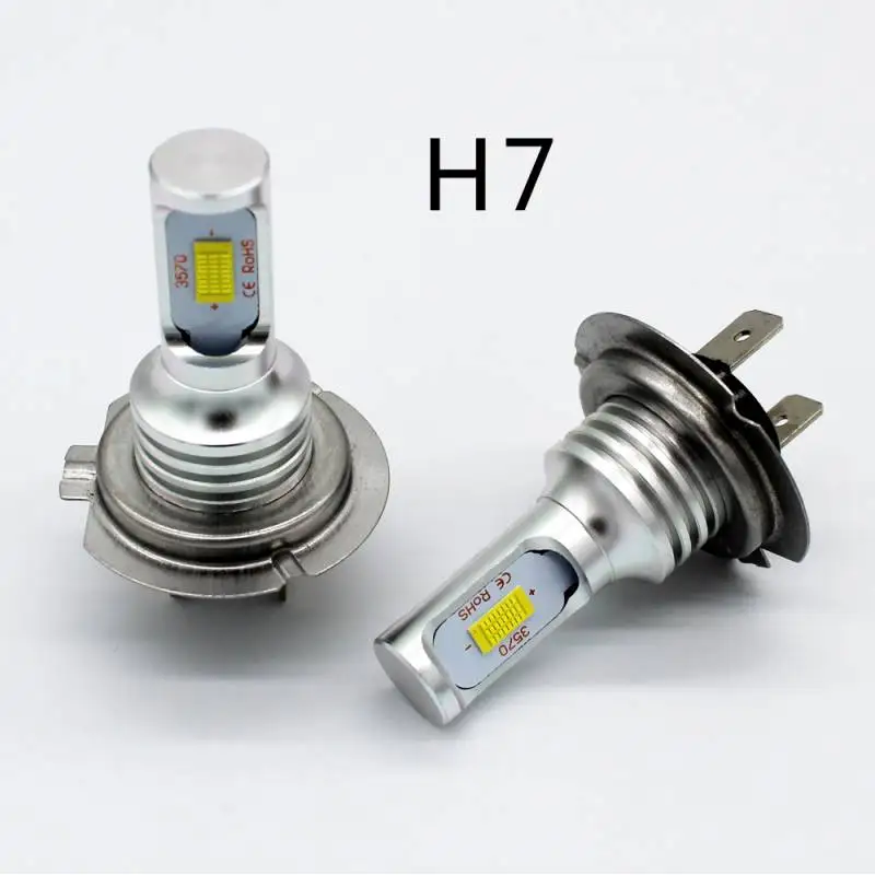 Новинка 2 шт. H1 H4 H7 H11 9005 9006 светодиодный фар Hulbs H7 светодиодный огни автомобиля 6000 К 80W 12V 24V 4000LM авто фары - Испускаемый цвет: H7