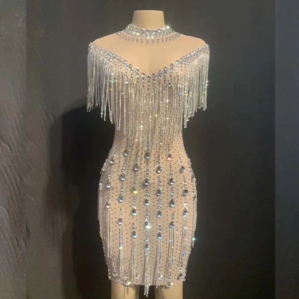 bodycon dress with tassels