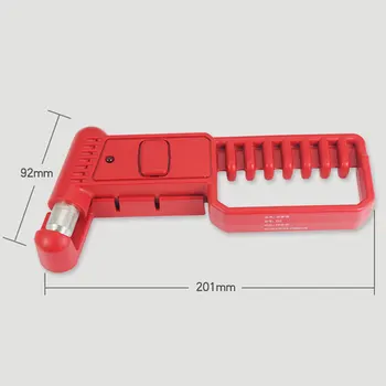 

Car bus safety red hammer life-saving escape emergency hammer with long handle seat belt cutter window glass breaker rescue tool