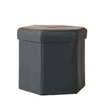 

Household can sit storage box change shoes low stool stool hexagonal PU foldable storage stool