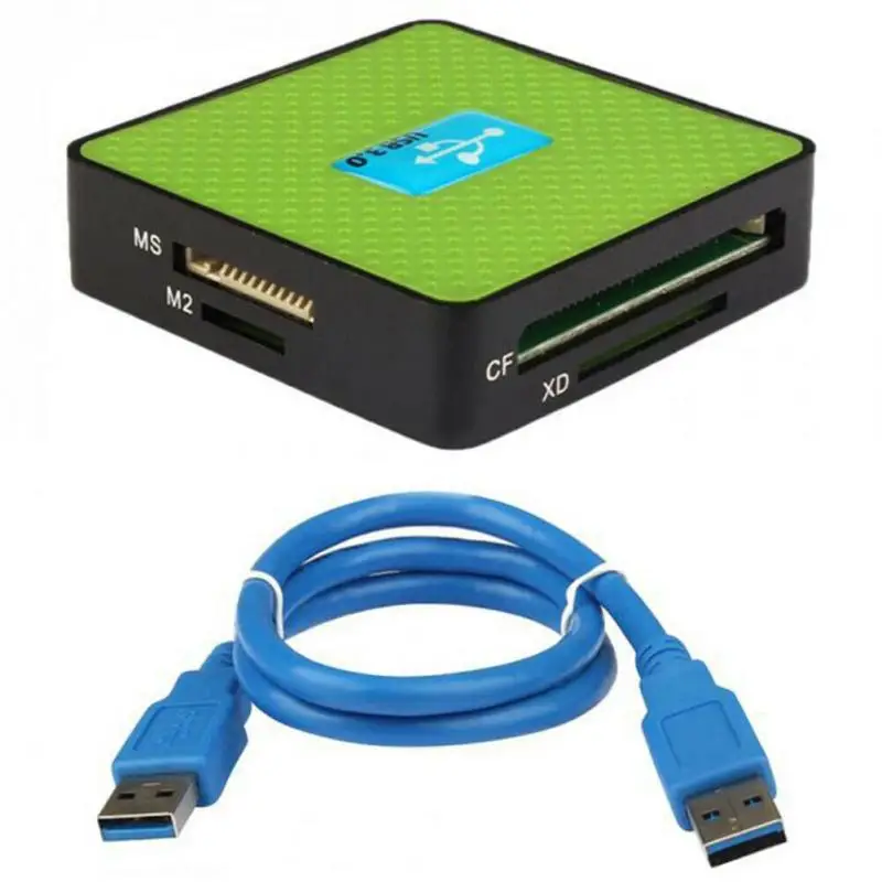 Высококлассный USB 3,0 кард-ридер для ПК/ноутбука/MS/SD/M2/TF флэш-карт памяти красочный адаптер Все в 1 кард-ридер с кабелем - Цвет: 3