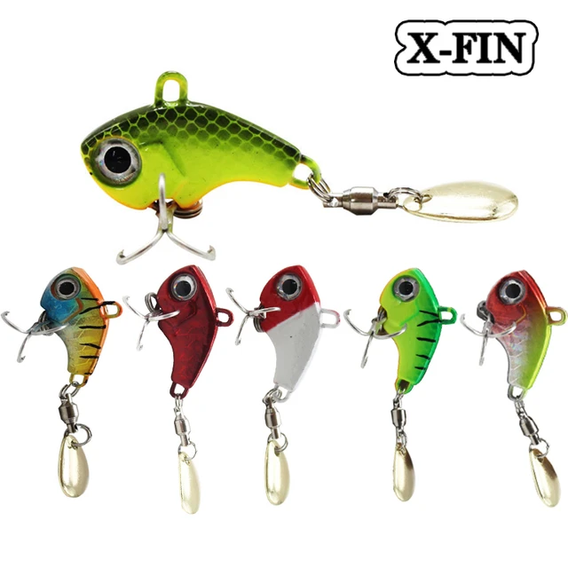X-Fin 6g 10g 14g 20g Mini VIB Lure Metal Spoon Spin Sequin Fishing Tackle  Pin