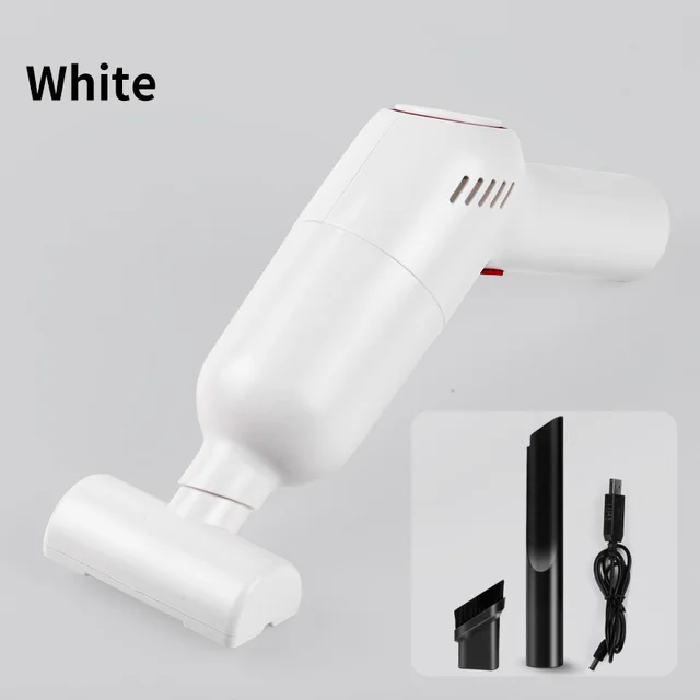 Car Vacuum Cleaner Handheld Portable Wireless Electric Vacuum Cleaner 8000Pa Strong Suction Car Household Dual-Use Mini Cleaner White