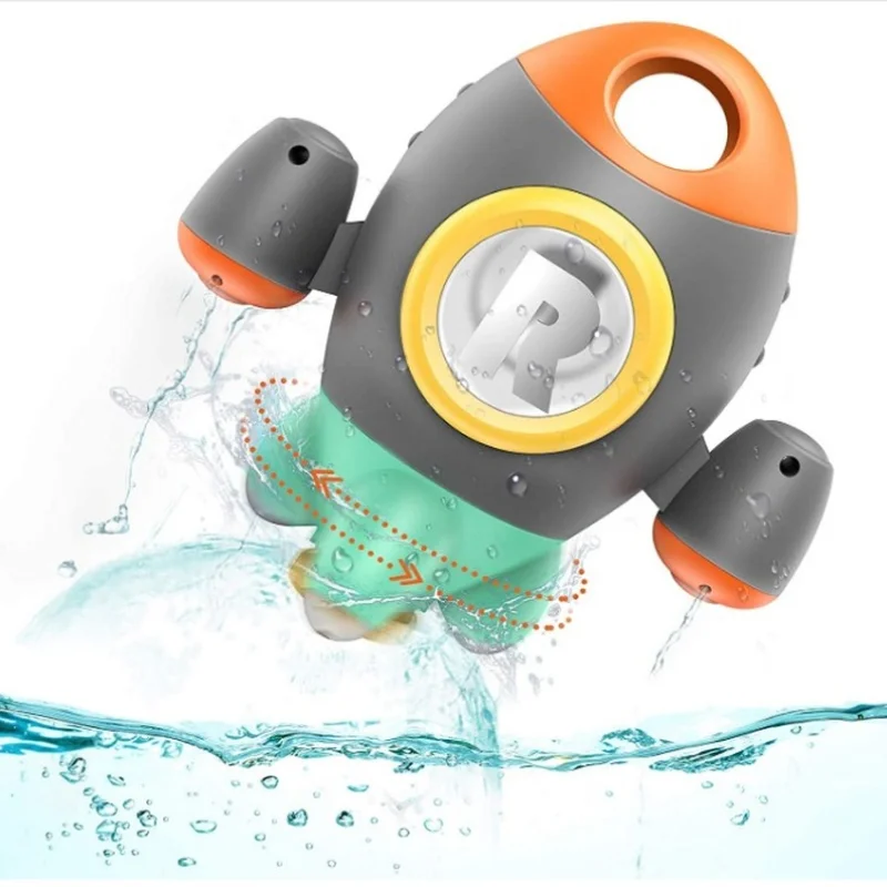 Puxida Space Rocket Bathtub Toy Rotating Spray Water Bath Toys For Kids Boys Girls Toddlers Birthday Gifts