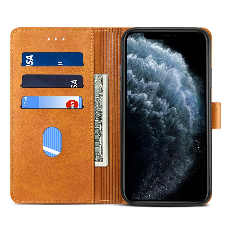 Кожаный чехол для iPhone 11 Pro Max XS Max XR X 8 7 6 6S Plus откидной Чехол-бумажник для samsung S10 S9 S8 Plus S10E Note 10 9 8 чехол s