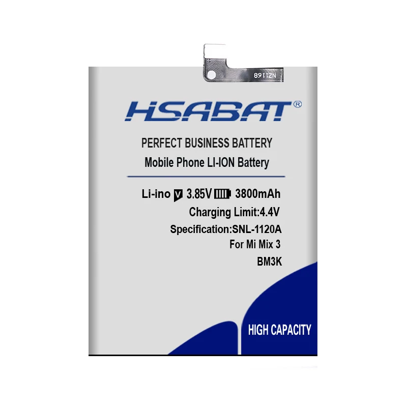 HSABAT 3800mAh BM3K батареи для Xiaomi Mi Mix 3 батареи большой емкости мобильного телефона