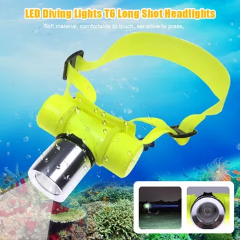 

Diving Flashlight Headlamp Underwater T6 LED Waterproof Lamp for Camping Hiking Fishing SMN88