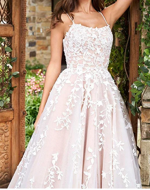 Vestidos De Gala, платья для выпускного вечера, Длинные тюлевые Аппликации, кружевные вечерние платья с открытой спиной на тонких бретелях, Robe De Soiree