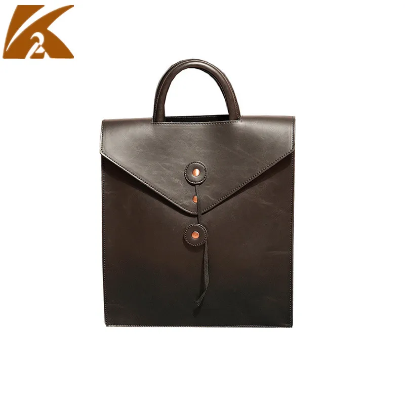 

Famous Brand Designers Real Genuine Leather Envelope Backpack Bag Men School Backpacks for Teenage Boys Fashion Schoolbag Coffee