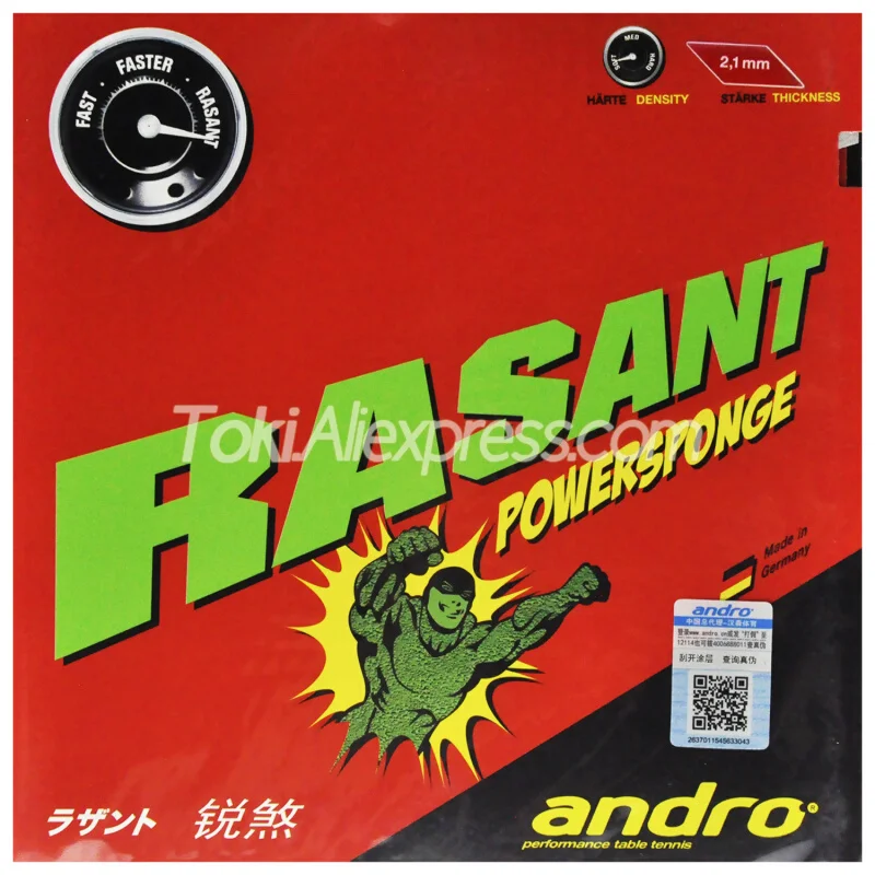 Andro RASANT POWERSPONGE PS резиновый пипс-в оригинальном ANDRO RASANT мощная губка для пинг-понга