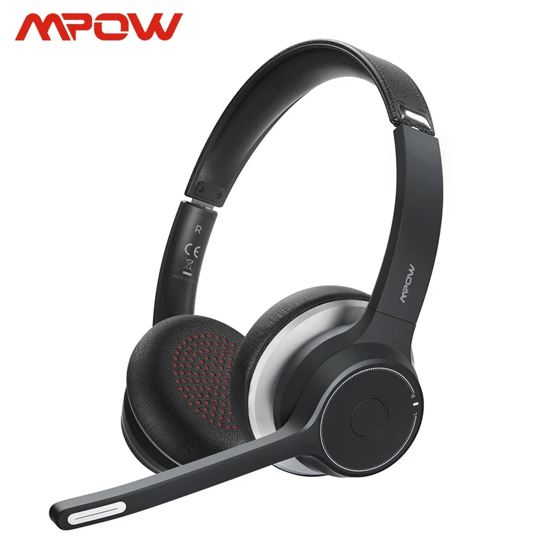 Fones de Ouvido para Centro de Chamada Escritório sem Fio com Fio Cancelamento de Ruído 2 em 1 Mpow Bluetooth Motorista Bateria Vida Cvc 8.0 Mic Hc5 22h