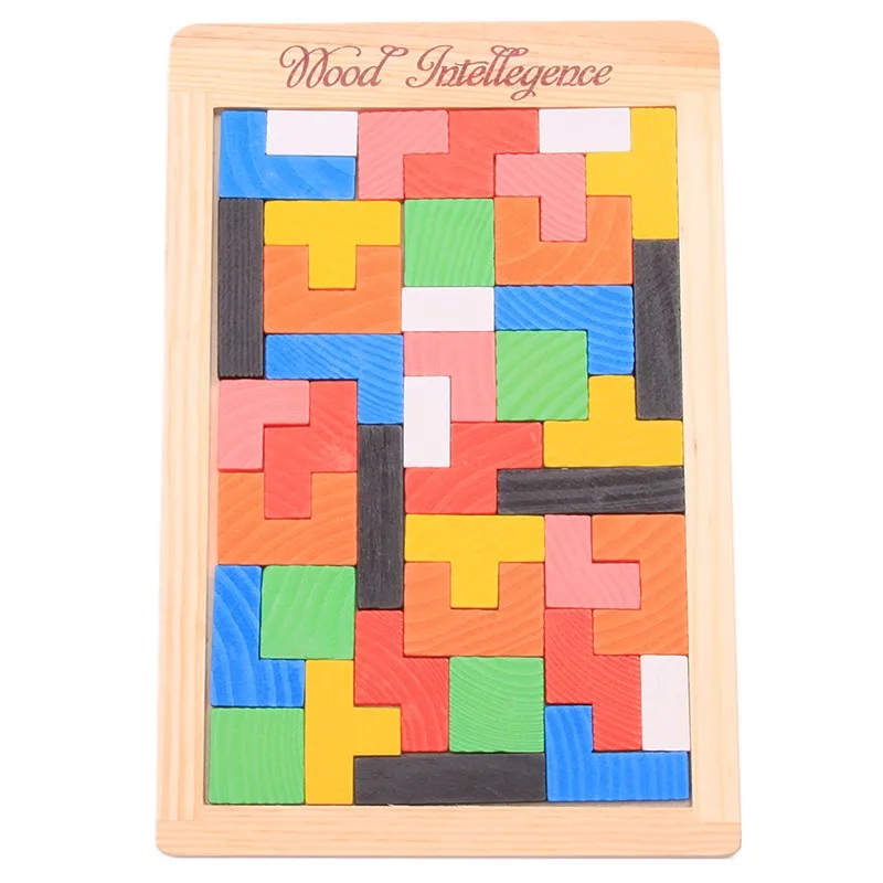 Деревянный Tangram головоломка дошкольного волшебства Развивающие детские игрушки детские развлечения спортивные настольные игры для детей