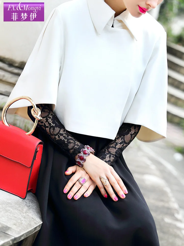 

Feimengyi Short Jacket Women's 2019 Early Autumn New Style Graceful England Elegant Loose-Fit Short Tops 25643