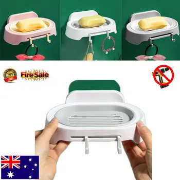 

Strong Suction Plastic Wall-mounted with Strong Vacuum Suction Cup Soap Dish Holder Household Shelve Rack