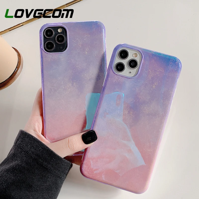 Чехол для телефона Blue-ray Dream Sky iPhone 11 Pro Max XR X XS 7 8 Plus мягкий чехол IMD с блестящей