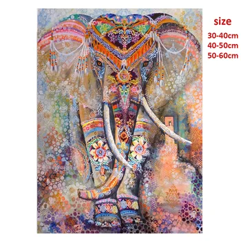 

5D DIY Diamond Painting Full Round Drill Color Elephant Embroidery Cross Stitch Gift Home Decor Gift 2020