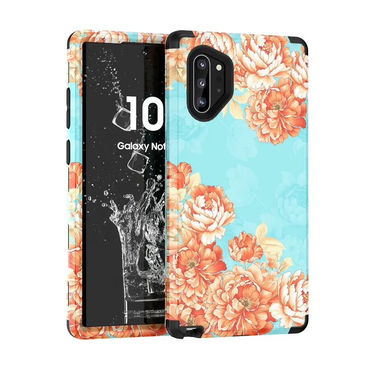 Роскошный розовый чехол для samsung Note 10 Plus Note10+ samsung Galaxy Note 10 Plus, противоударный чехол Note10 5G 3 в 1 - Цвет: Светло-голубой