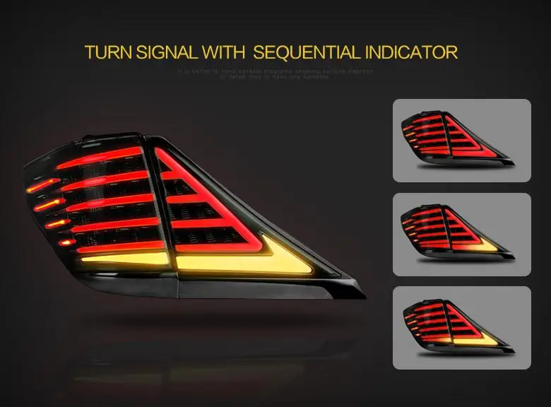 VLAND factory for car tail light for ALPHARD for VELLFIRE LED taillight 2007 2010 2013 and turn signal with sequential indicator