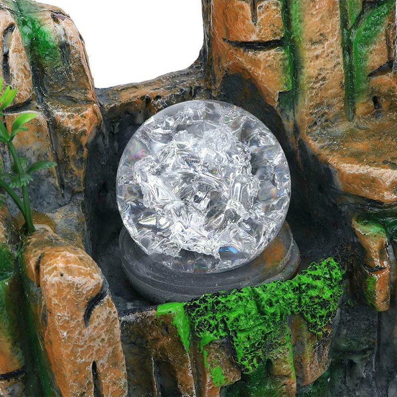 

Rockery Water Fountain Desktop Chinese Fengshui Lamp Waterfall Indoor Decoration Home Garden Supplies