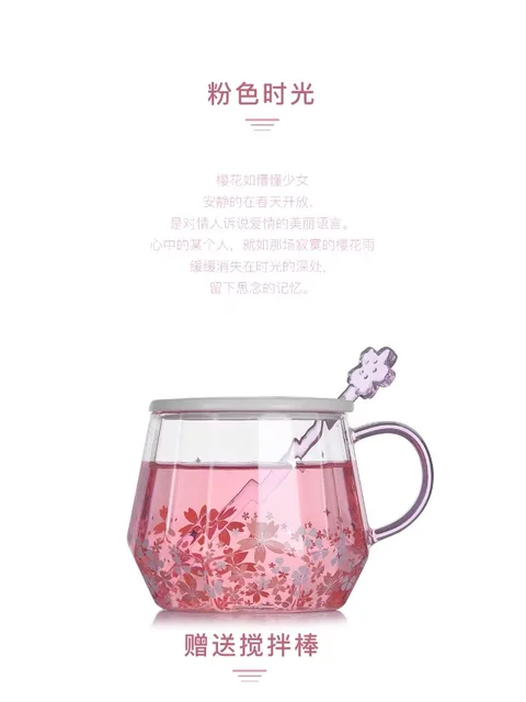Kawaii Sakura Cherry Blossom Heat-resistant Glass Cup 2