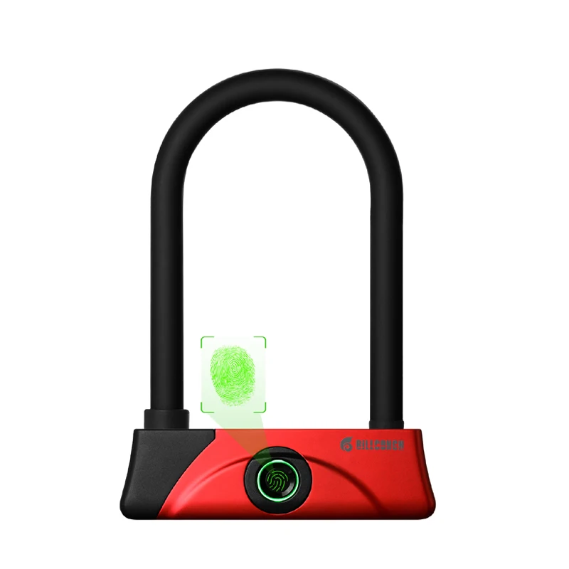 black-red USB Перезаряжаемый биометрический дверной замок с отпечатком пальца быстрая разблокировка с управлением приложением электронный умный цифровой замок - Цвет: black-red