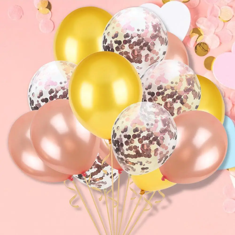 

12 inch Party Balloon Transparent Latex Mixed Color Confetti Scraps Balloon Set Birthday Party Confetti Decoration Balloons