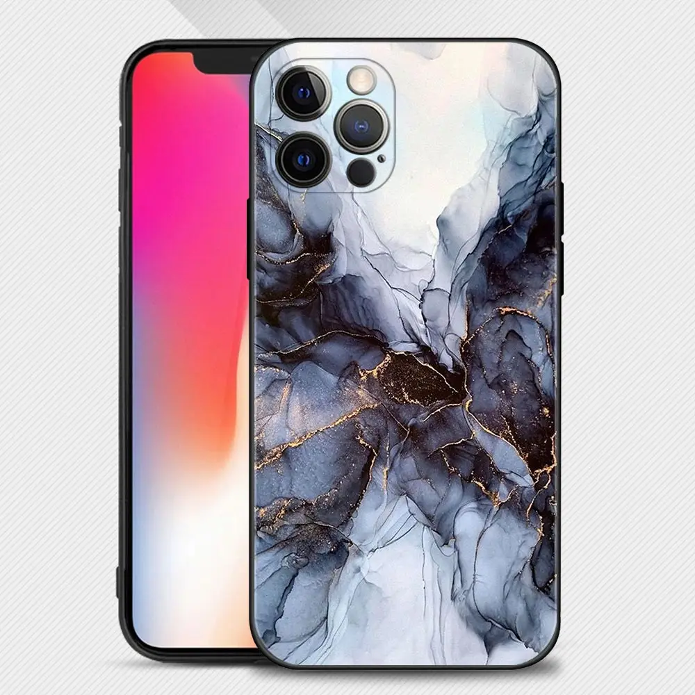Funda de teléfono con diseño de moda de arte de mármol para Apple iPhone 15 14 11 13 12 Pro Max 13 12 Mini X XR XS 7 8 Plus Funda de silicona