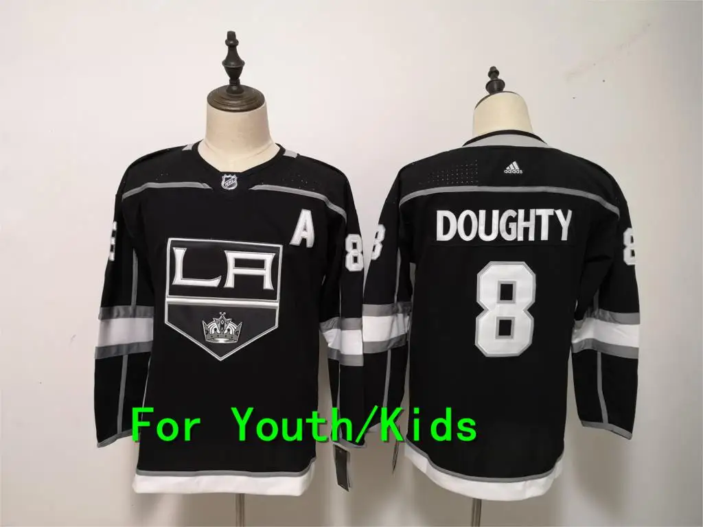 Молодежная вышивка сшитая Лос-Анжелес#11 Anze Kopitar 8 Drew Doughty 32 Jonathan Quick Kids Jersey