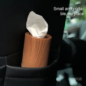 

Storage Tissue Box Decorative Wood Grain Kitchen Simple Napkin Dispenser Car Interior Round Desktop Home Living Room Container