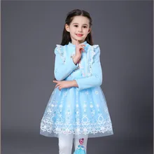 Рождественское платье принцессы Эльзы для девочек; Детские утепленные платья-пачки для маленьких девочек; зимняя одежда для подростков; Robe Sukienki Vestidos; 4