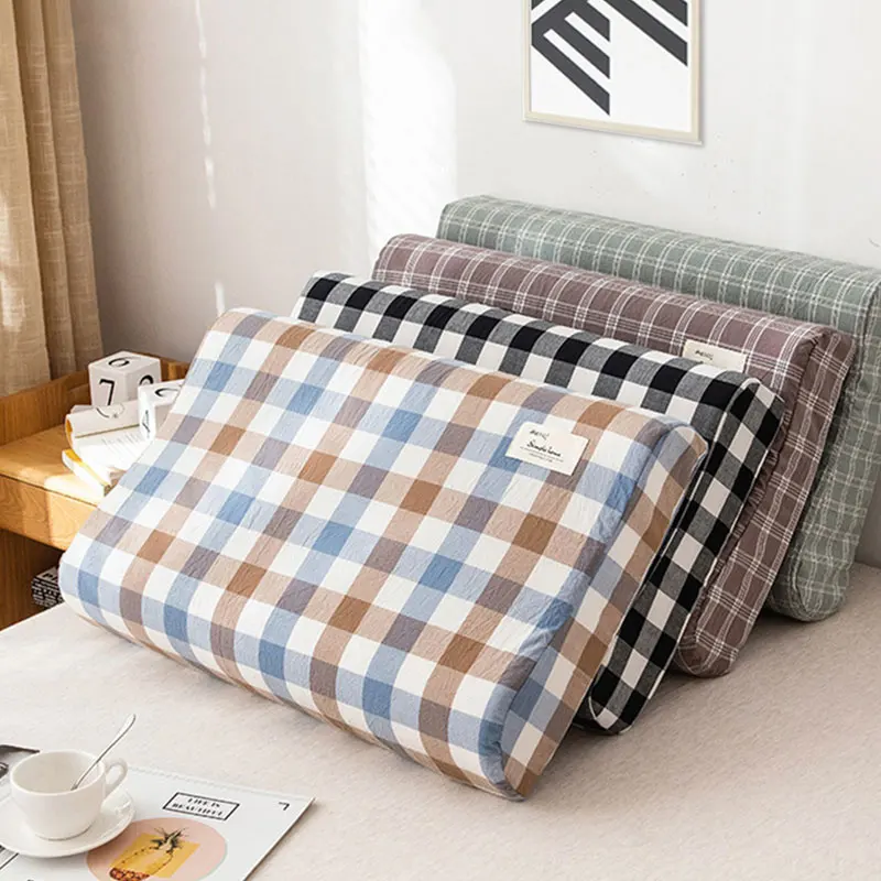 Cotton Latex Pillowcase Bedroom Sleeping Memory Foam Latex Pillows Case Neck Healthcare Pillow Covers Fashion 6