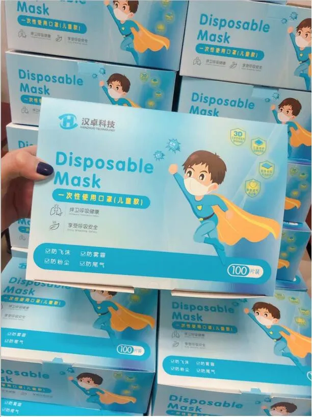 

100PCS Children Masks Three Layers Fog Protective Anti-fog Masks Disposable Individuals maska na twarz czarna #30