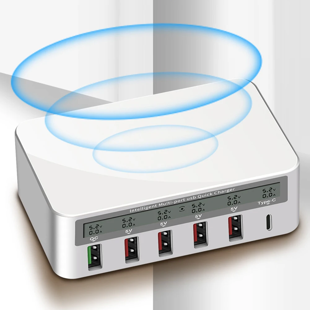 5 USB+ 1 type C 3,0 зарядное устройство для быстрой зарядки для Android Iphone адаптер для телефона планшета Быстрая зарядка USB зарядное устройство EU UK US
