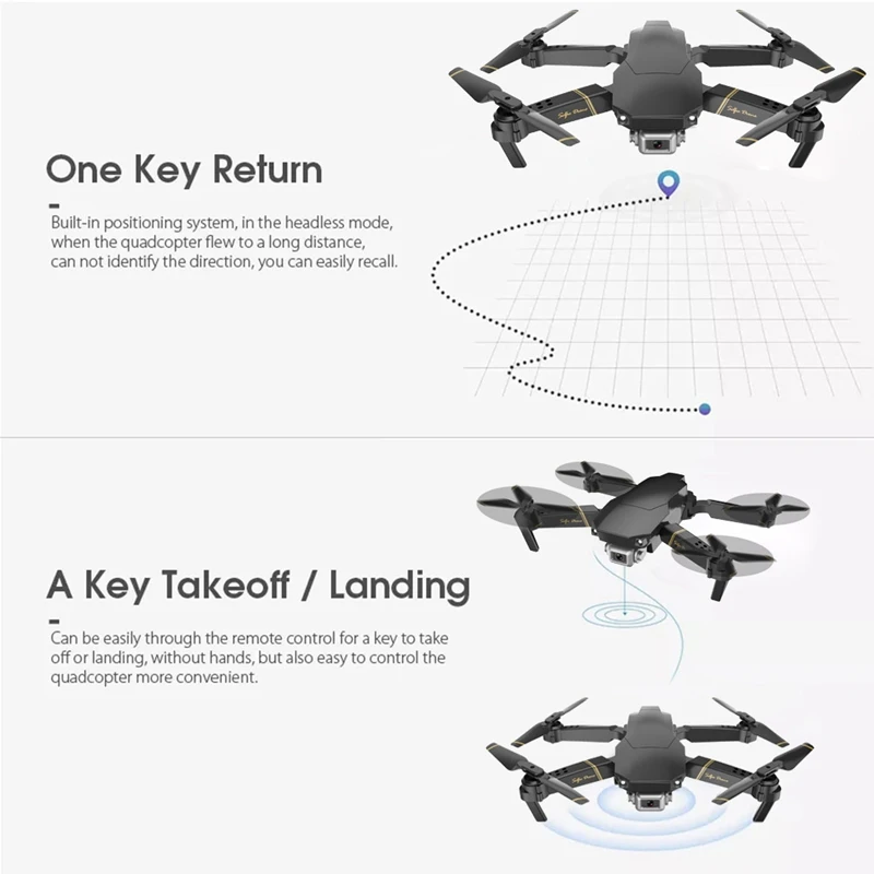 FFYY-Gd89 Wifi Fpv 480P Hd Aerial Drone Camera Height-Maintaining Mode Collapsible Rc Drone 2.4Ghz Anti-Jamming Technology