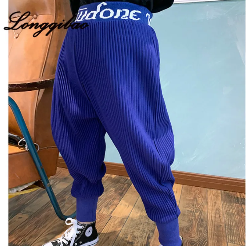 

Girl Plus Cotton Long Pants Winter New Korean Version of Children's Corduroy High Waist Casual Loose Carrot Pants Harem Pants