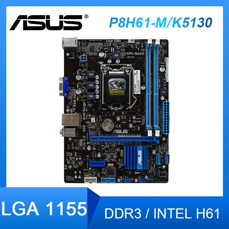 intel H61 ASUS P8H61M/K5130/DP_MB Desktop motherboard LGA1155 DDR3