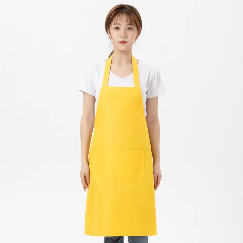 oem custom design logo black unisex waiter cooking restaurant with pocket printing men and aprons for woman Factory wholesale