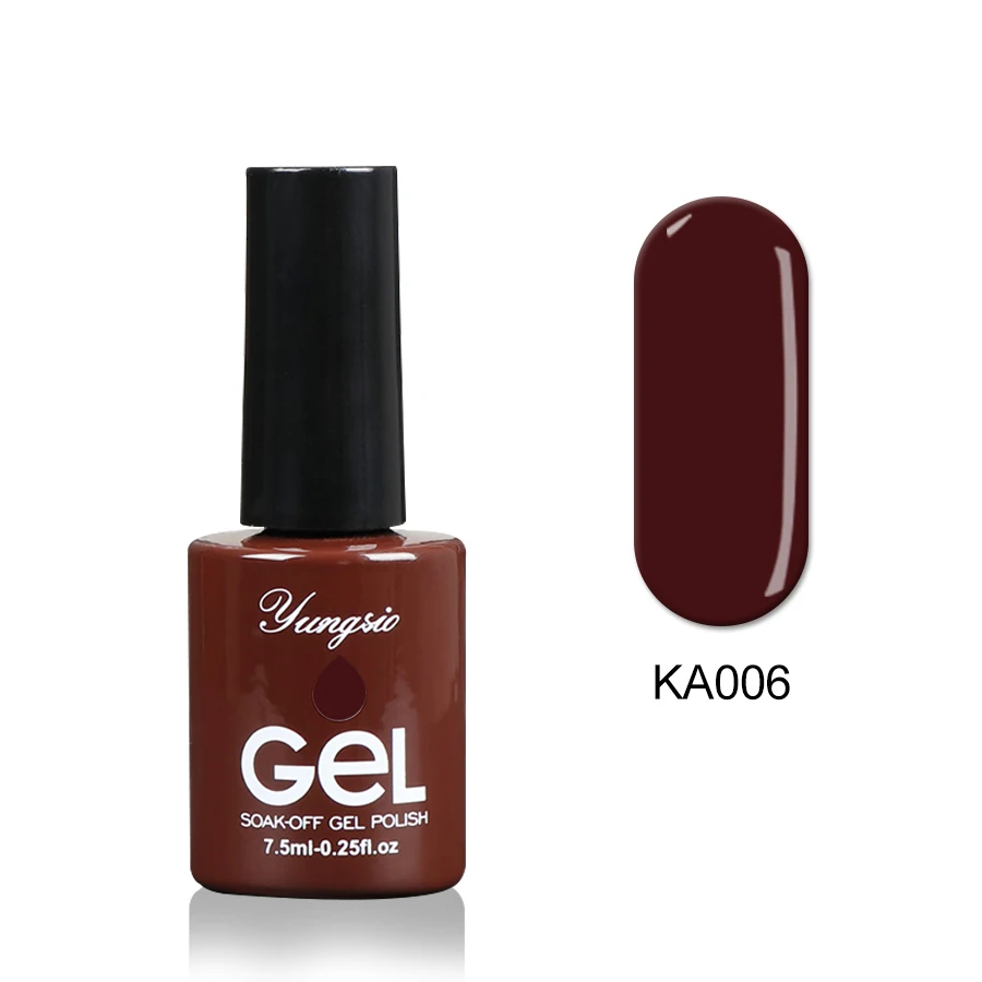 Rubber Base Coat and Top Gel Varnish Paint Black White Red Shiny Colors 7.5ml Soak Off Long Lasting Nail Color Gel - Цвет: KA006