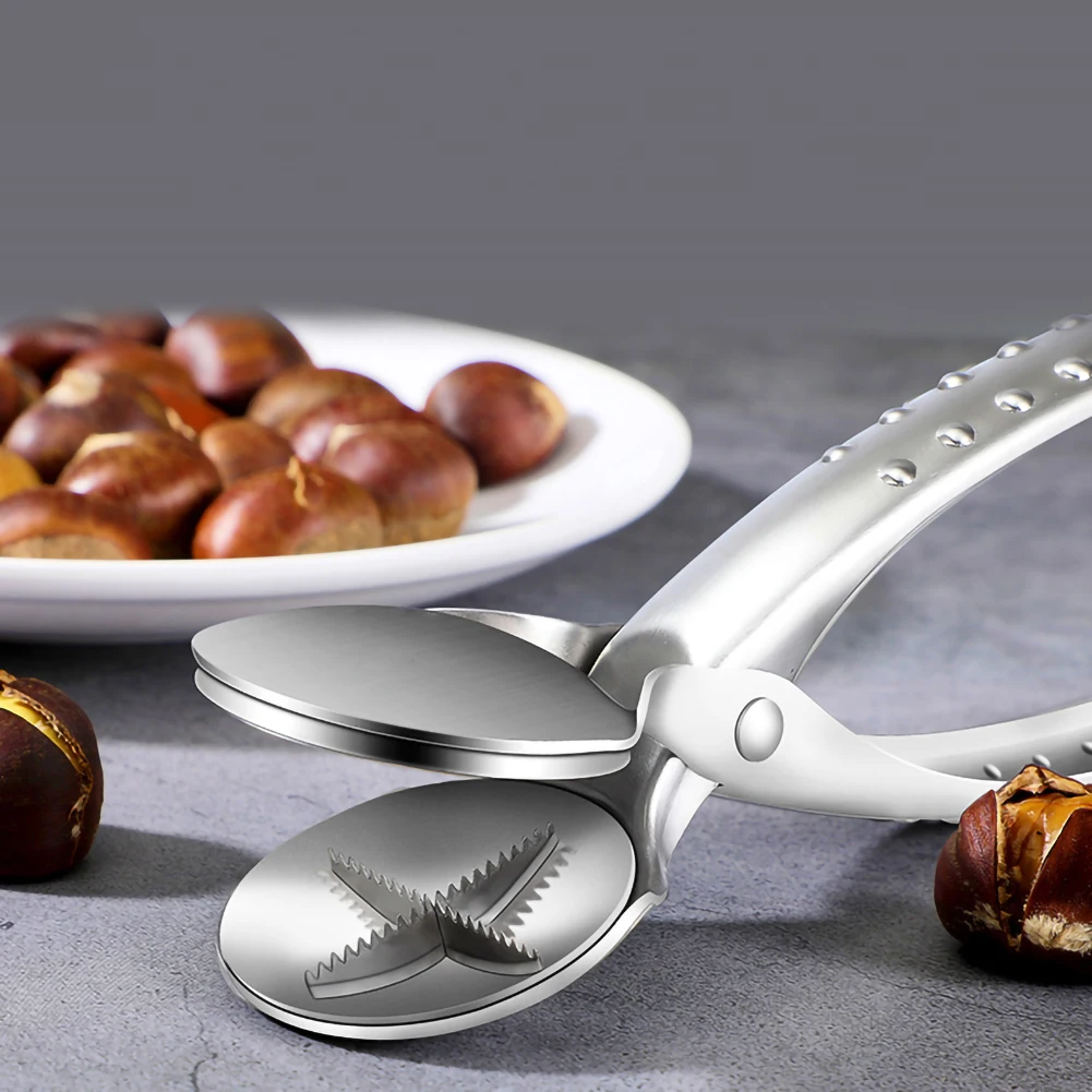 304 Stainless Steel NutCracker Opener 2 in 1 Quick Chestnut Clip Walnut Pliers Metal Nut Opener Kitchen Tools Cutter Gadgets