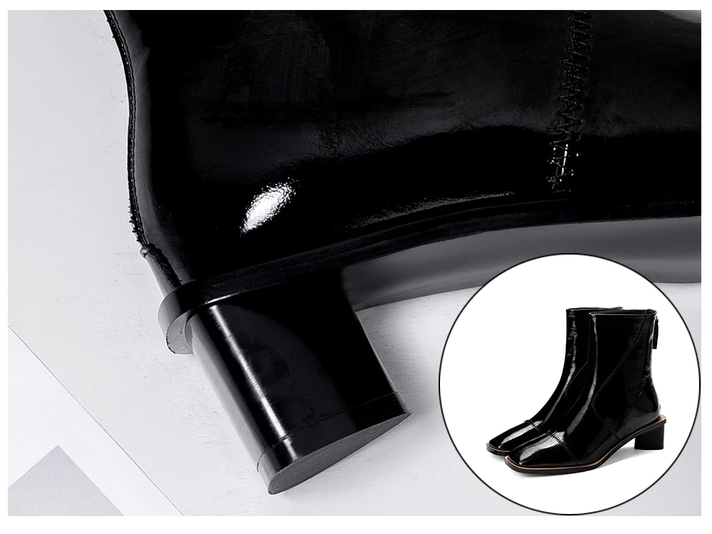 SOPHITINA/удобные ботинки с квадратным носком; модная обувь из высококачественной натуральной кожи с круглым носком на молнии; женские ботильоны; PO295