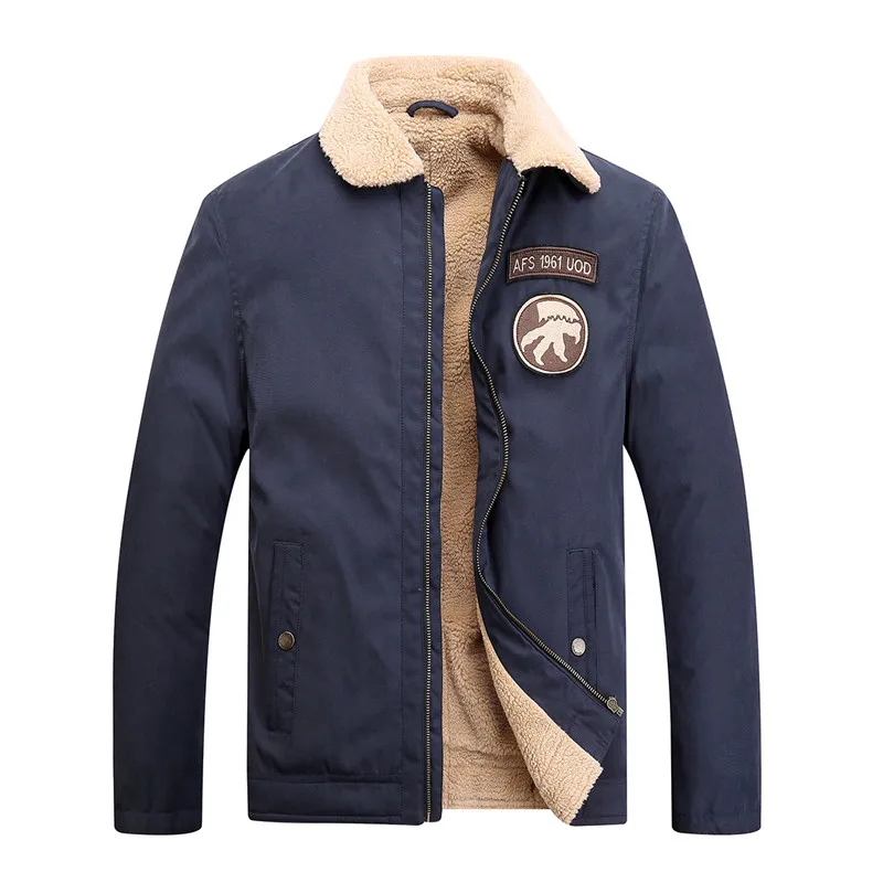 

Winter Bomber Jacket Men Air Force Pilot MA1 Jacket Thicker Warm Male fur collar Army Jacket tactical Mens Jacket and Coats