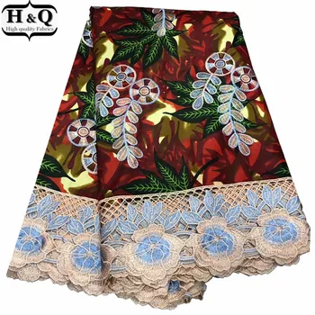 

Floral Design African Wax Lace Fabric 6 Yards Nigerian Guipure Lace Fabrics Batik With Lace 2020 Embroidered Lace For Clothing