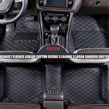 

Custom Car Floor Mats For Renault Fluence Kadjar Captur Scenic 3 Laguna 3 Logan Sandero Duster Megane Auto Accessories Trunk mat