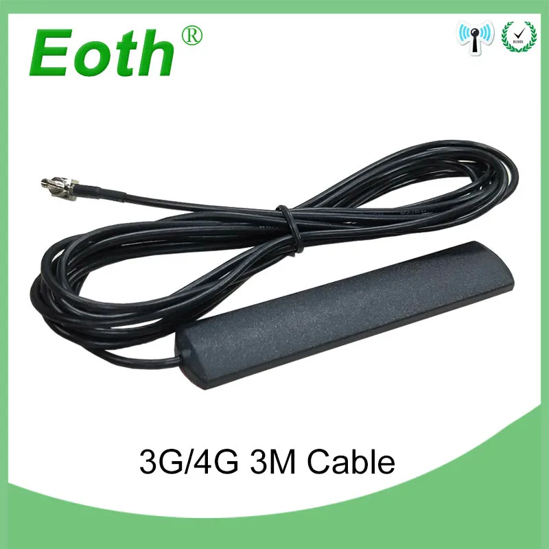 20 шт. Eoth 3G 4G антенна 3dbi CRC9 LTE патч антенны маршрутизатор с 3 м кабелем для Huawei роутер
